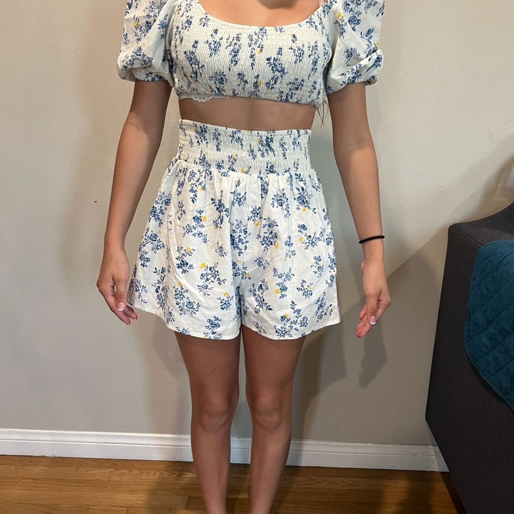 LOVERS and FRIENDS Floral Crop Top and Shorts Set